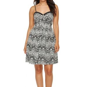 American Rag Black and White Geometric Mini Dress